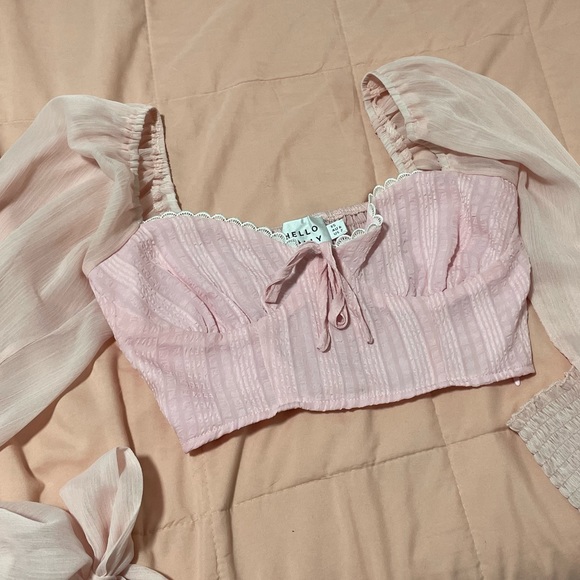 HELLO MOLLY PRETTY IN PINK CROP TOP PINK XS - Picture 5 of 7